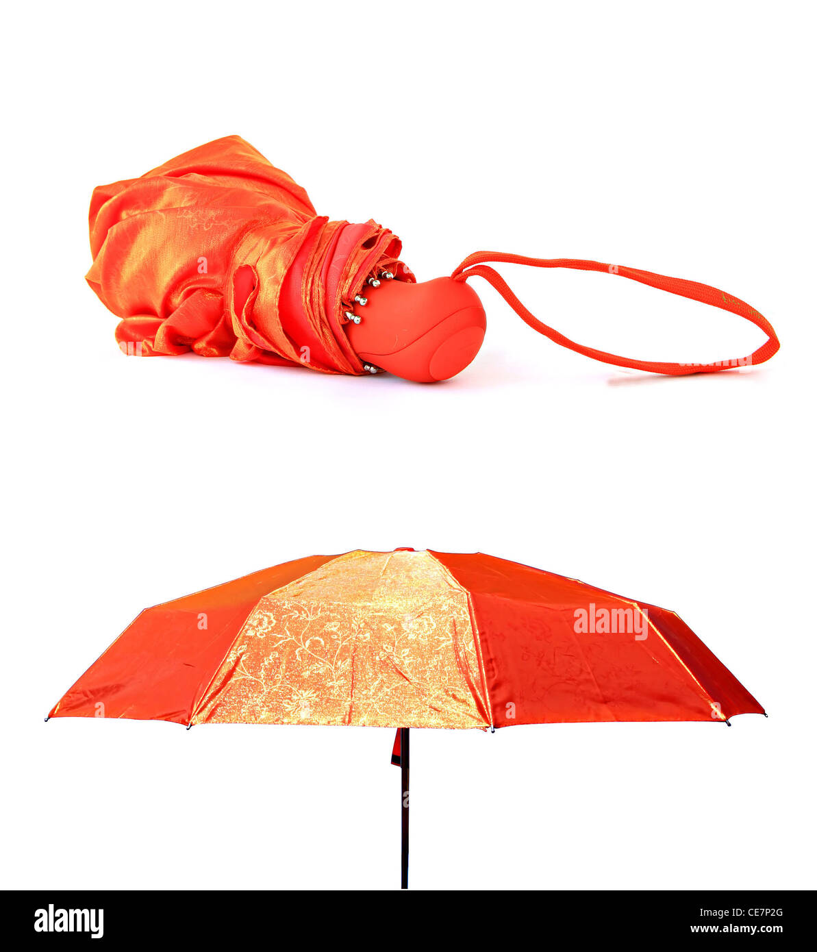 ombrello rosso Foto Stock