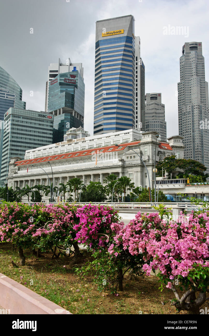 Fullerton Hotel Singapore. Foto Stock