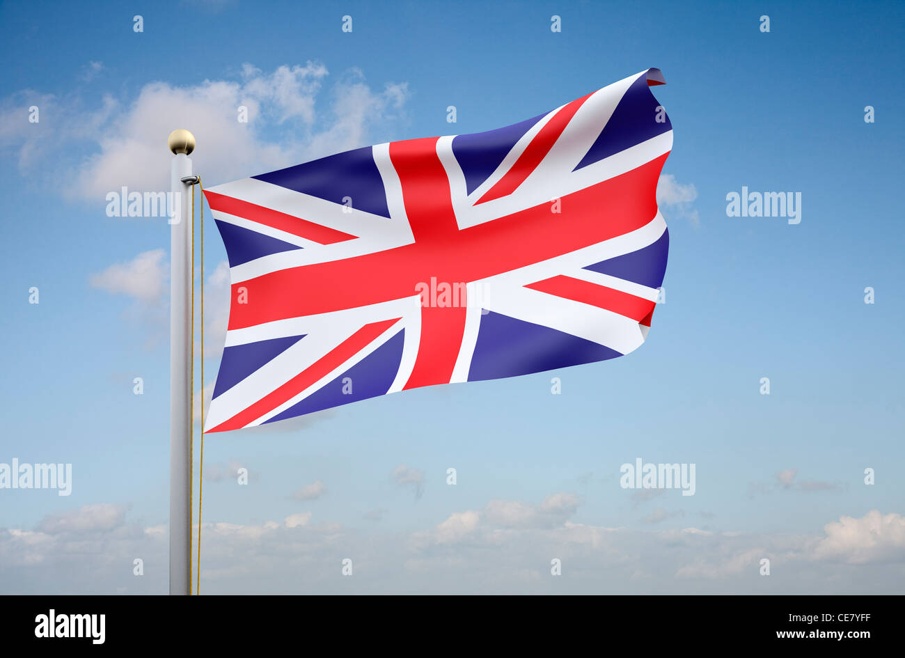 Bandiera dell'Union Jack - la bandiera nazionale del Regno Unito Foto Stock