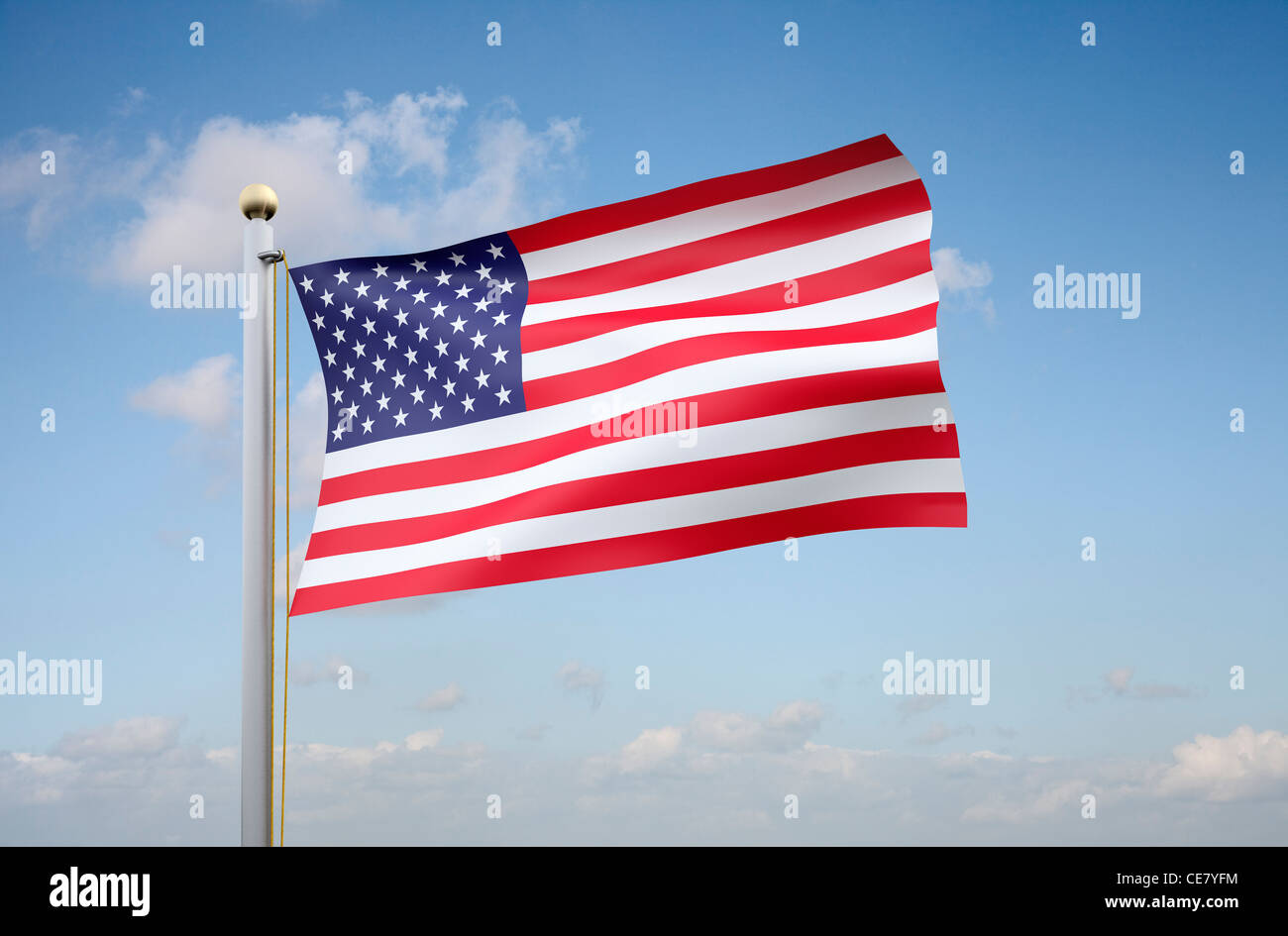 A STELLE E STRISCE - la bandiera americana Foto Stock