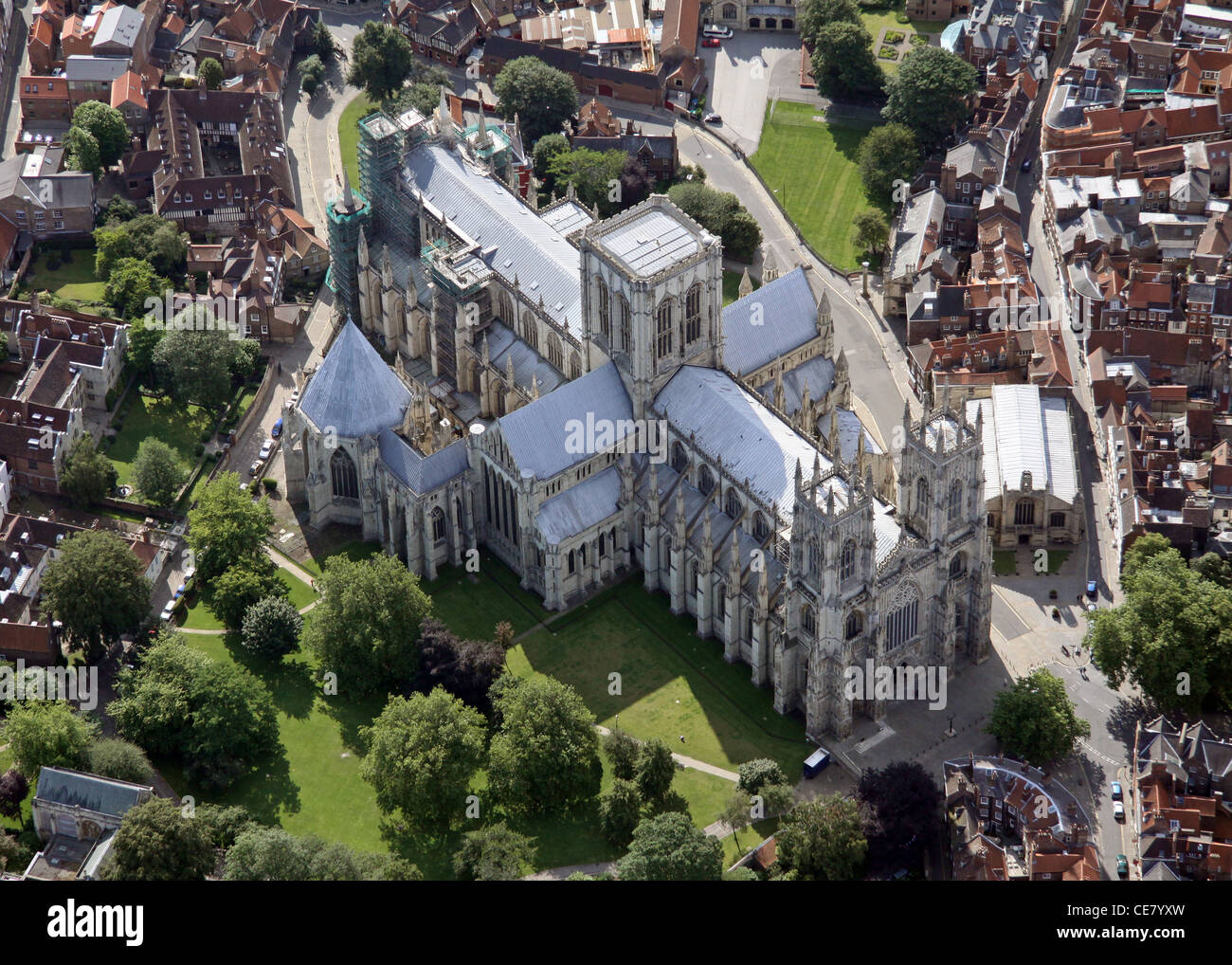 Vista aerea di York Minster Foto Stock