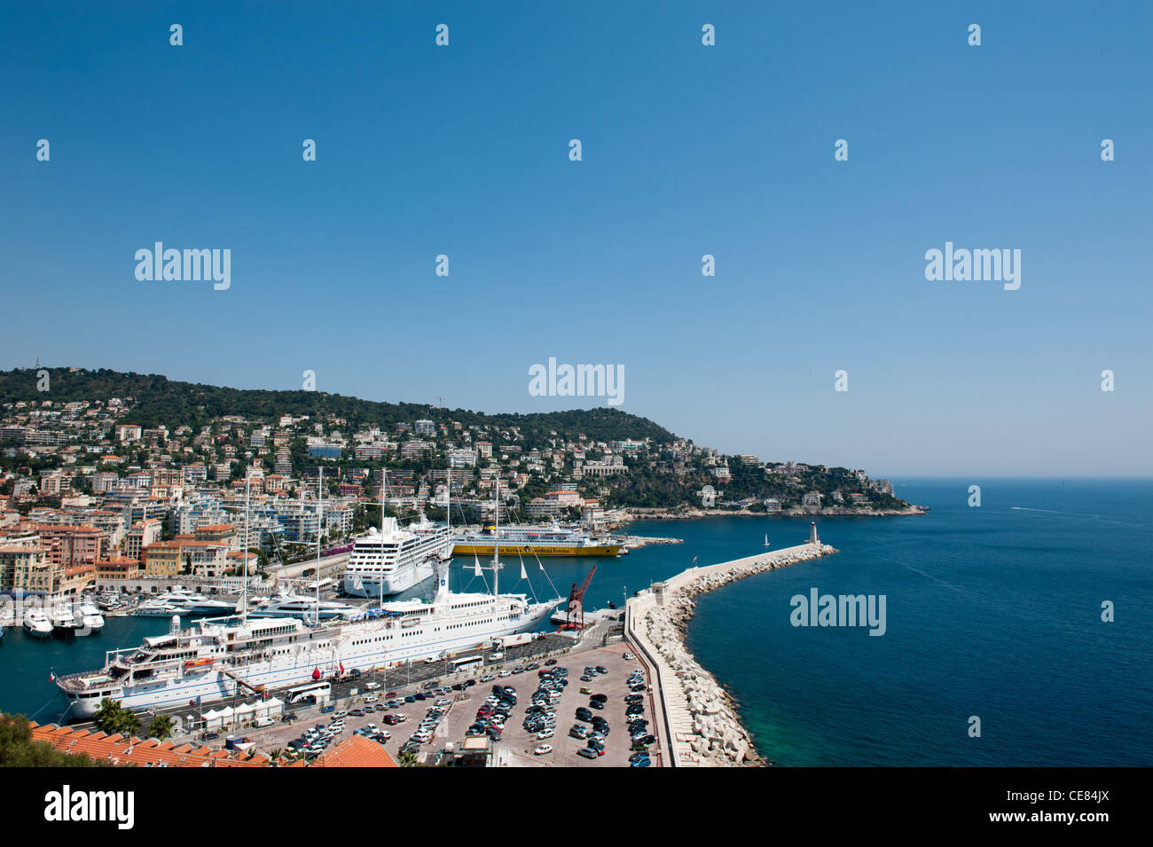 Il porto di Nizza e il porto, Francia Foto Stock