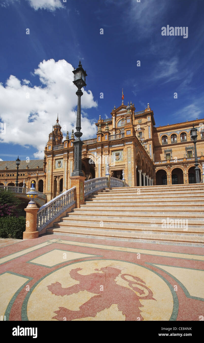 1929 Exposition edificio a la Plaza de España, Siviglia, Spagna Foto Stock