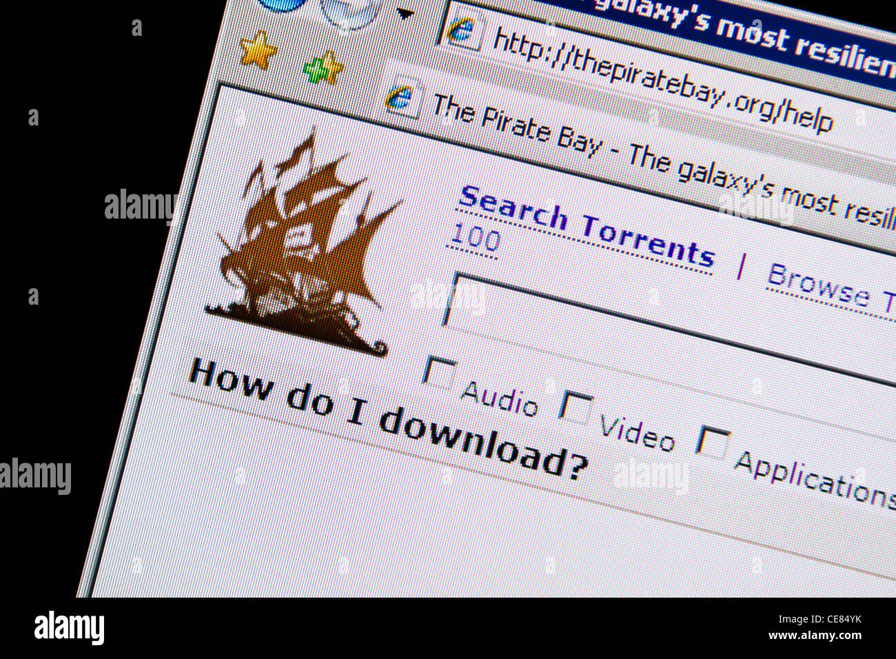 Filmato mp3 music software sito web download Foto Stock