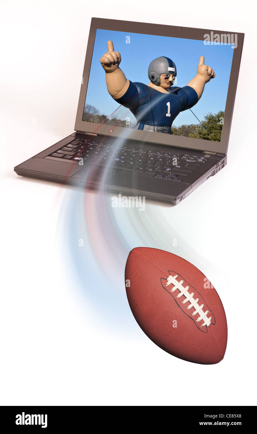Il calcio e il computer. Foto Stock Il calcio e il computer. Foto Stock
