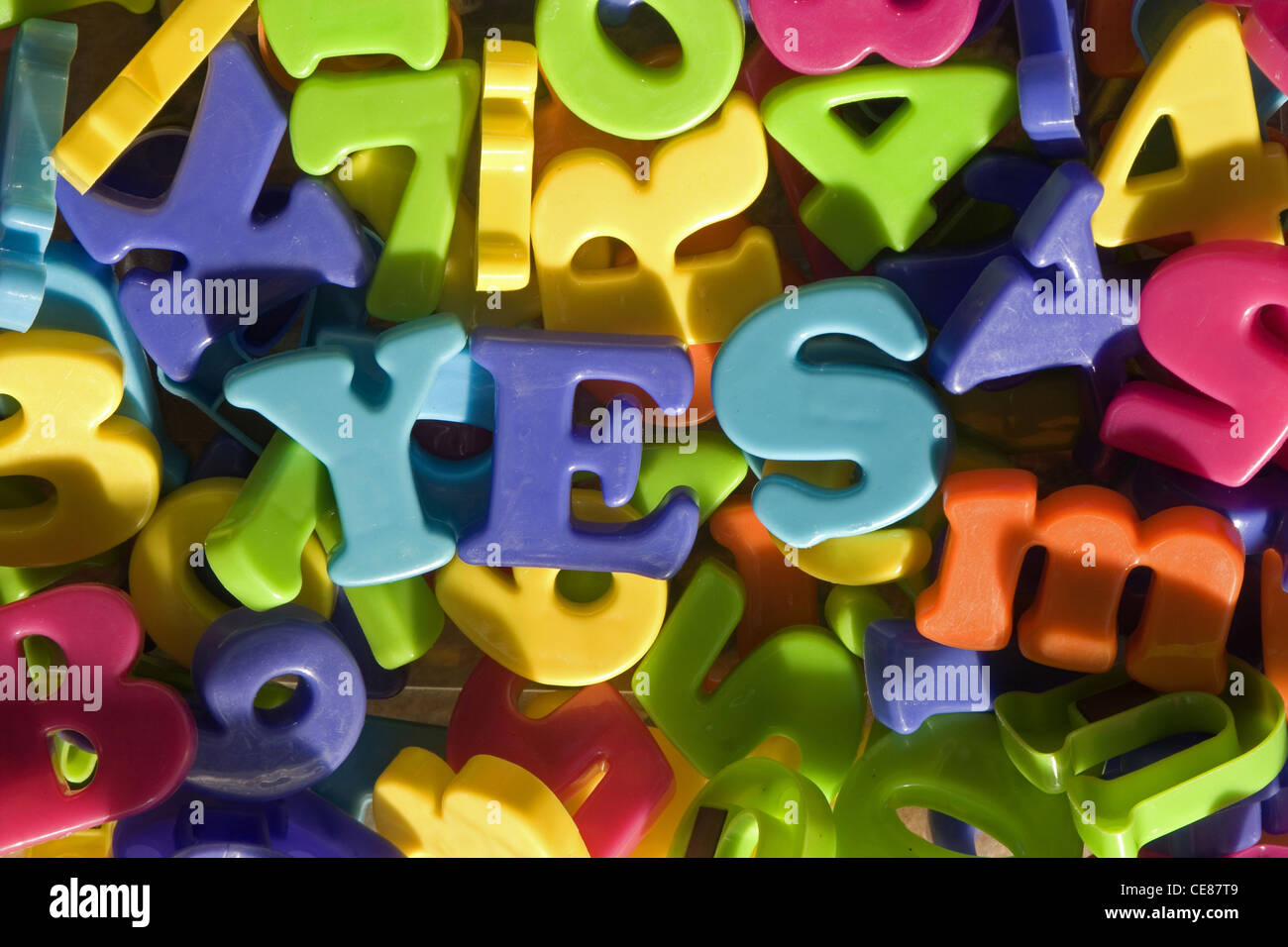 Sì - bambini - Fonte - lettera Foto Stock
