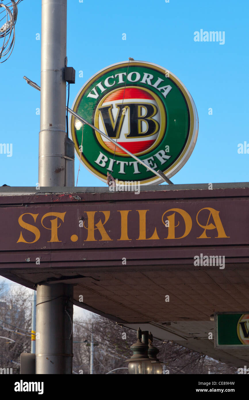 Segno per VB amaro e St Kilda a Melbourne in Australia Foto Stock