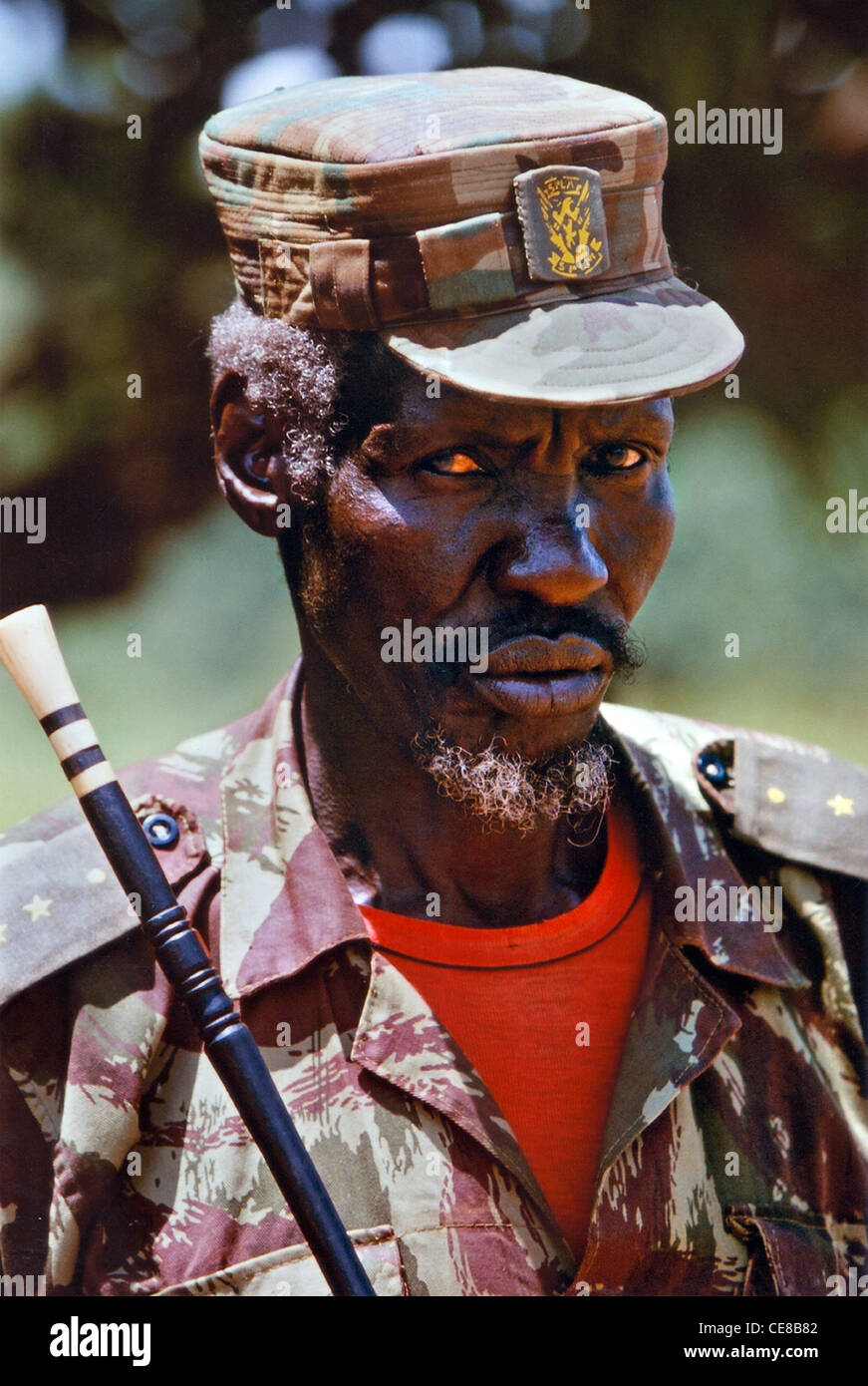 Comandante dell'esercito nell'Esercito di Liberazione del Popolo Sudanese, Sudan meridionale, Africa Foto Stock