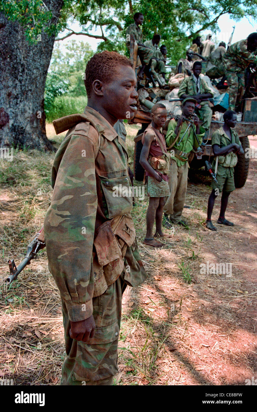 I soldati in Sudan People's Esercito di Liberazione Nazionale popolare del Sudan meridionale Foto Stock