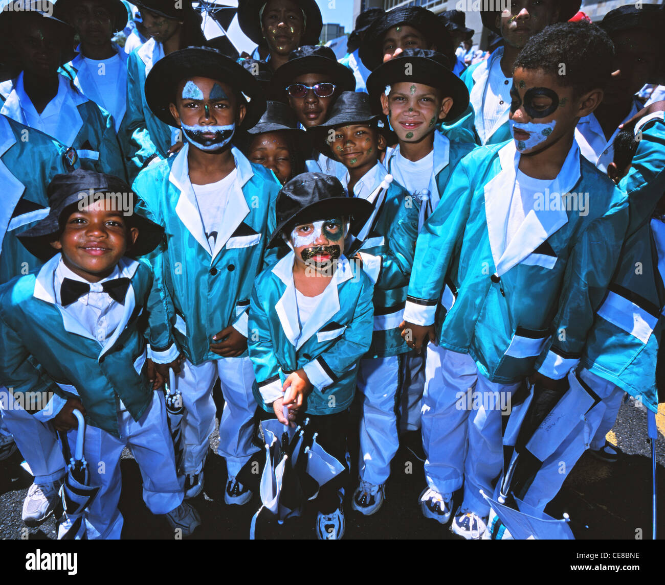 Kaapse Klopse Carnevale (Minstrels Carnevale) Cape Town, Sud Africa Foto Stock