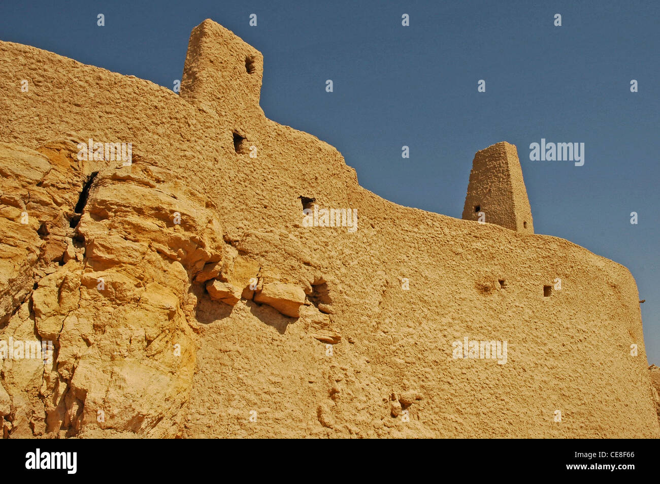 Il Nord Africa, Egitto, Oasi di Siwa, Aghurmi, la parete esterna di Cittadella Foto Stock