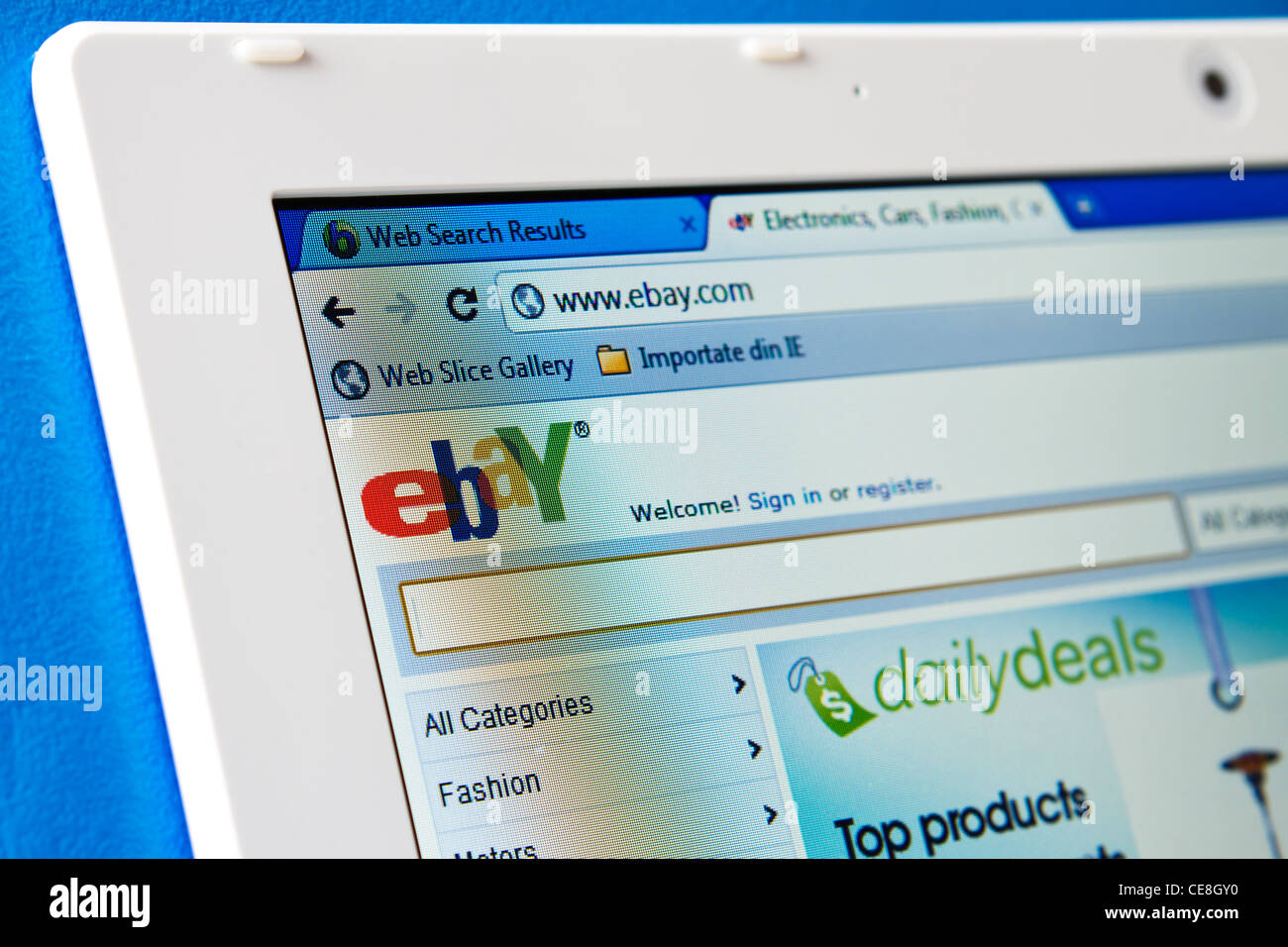 Homepage di eBay Foto Stock