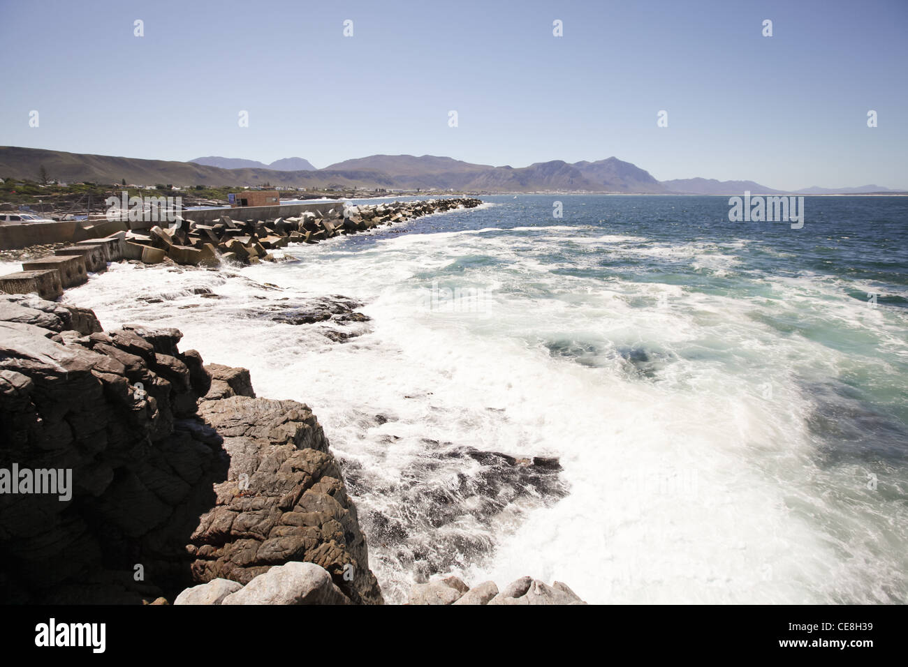 Cape Whale Coast a Hermanus, Sud Africa Whale watching area Foto Stock
