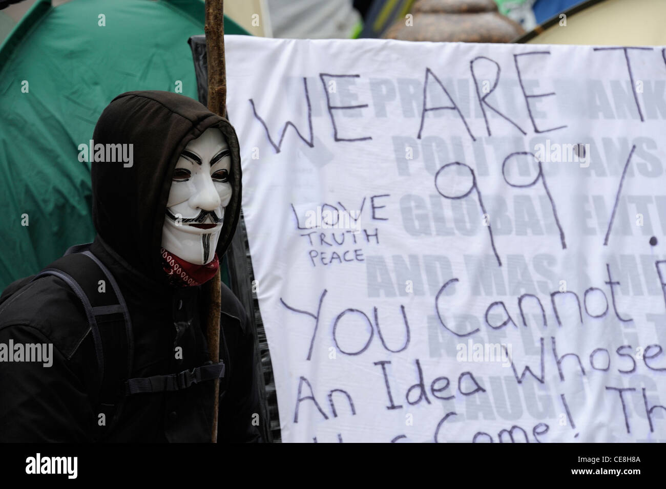 Anonimo Protester Foto Stock