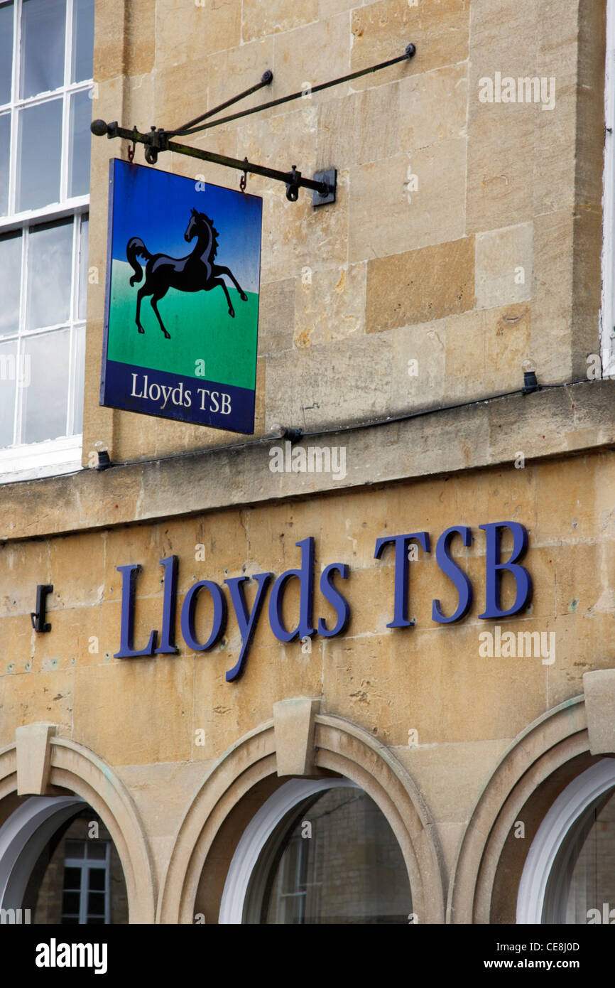 Lloyds TSB Bank accedi Stow on the Wold, il Costwolds, Inghilterra Foto Stock