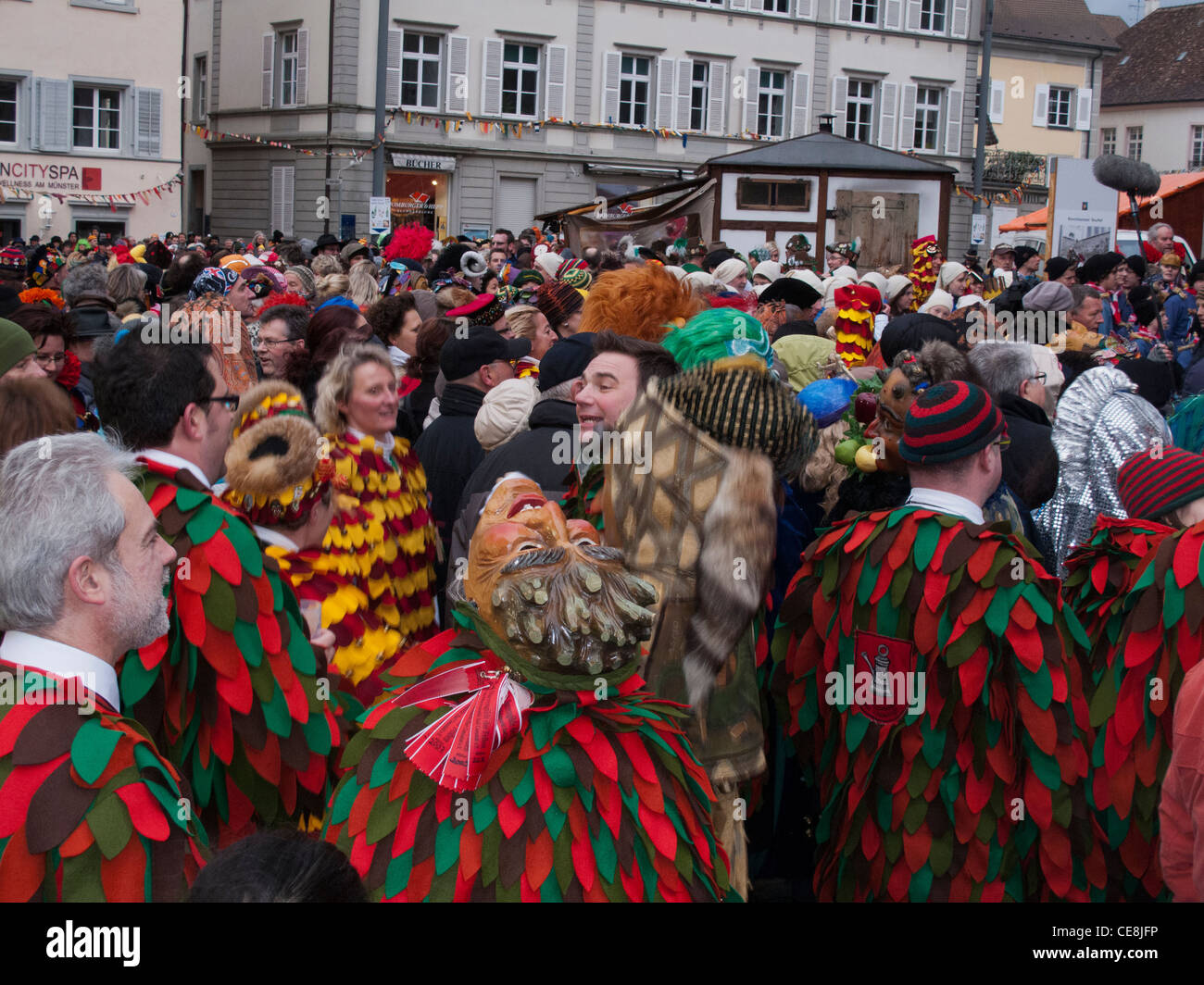 Fastnacht-il tradizionale carnevale d'inverno a Konstanz, Germania Foto Stock