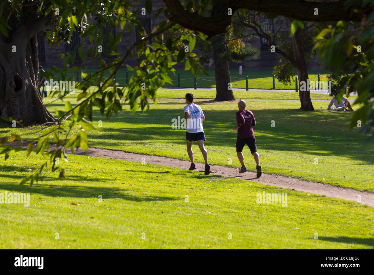 Per chi ama fare jogging nel parco di dominio, Sydney, Australia Foto Stock