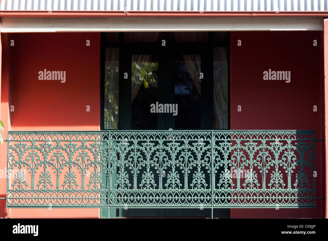 Ferro battuto balcone, William Henry Street, Sydney, Australia Foto Stock
