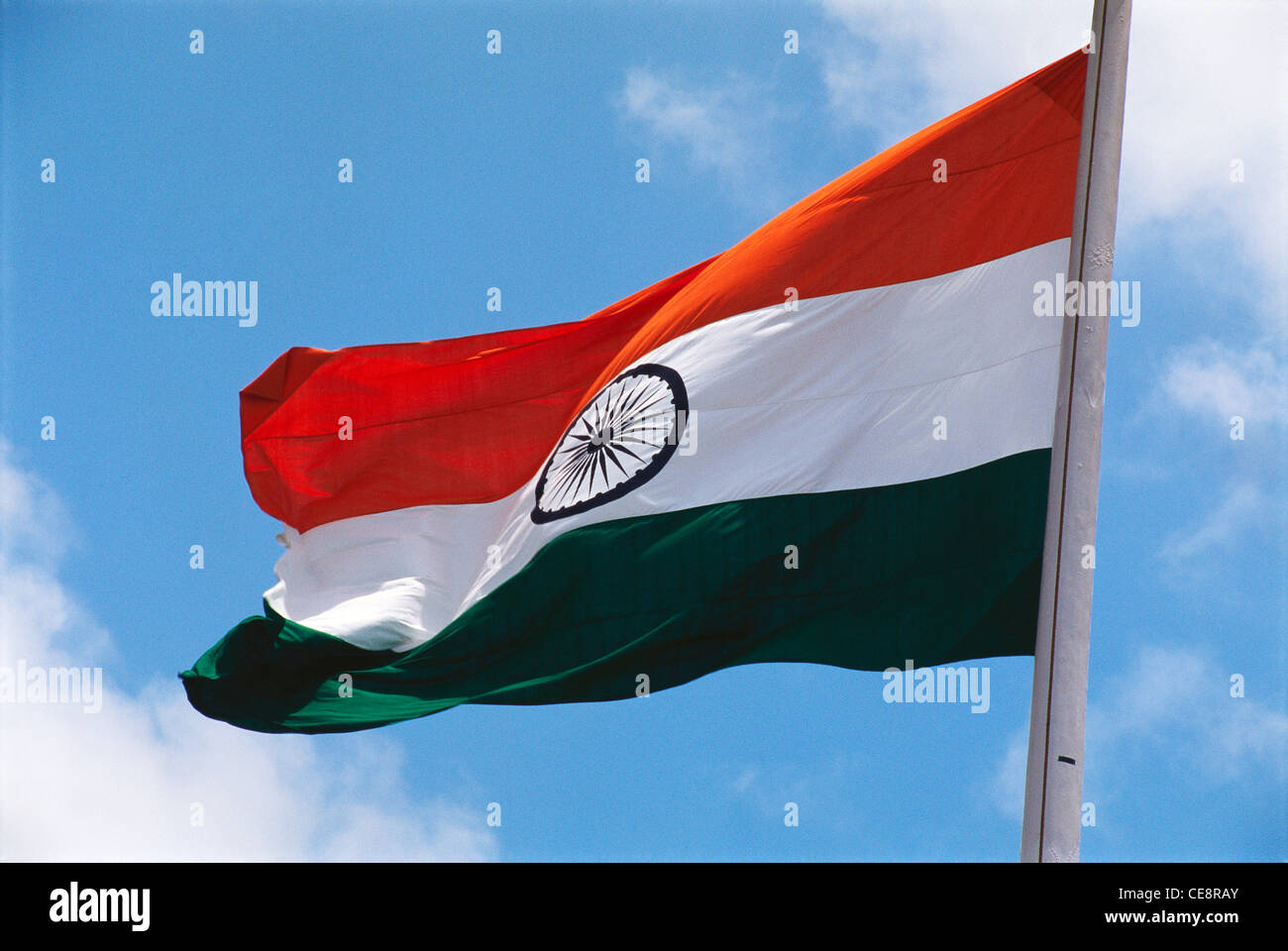 ARF 81525 : bandiera indiana battenti come celebrazione del Giorno di Indipendenza Foto Stock