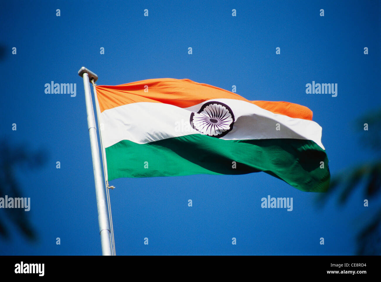 Bandiera indiana battenti Foto Stock
