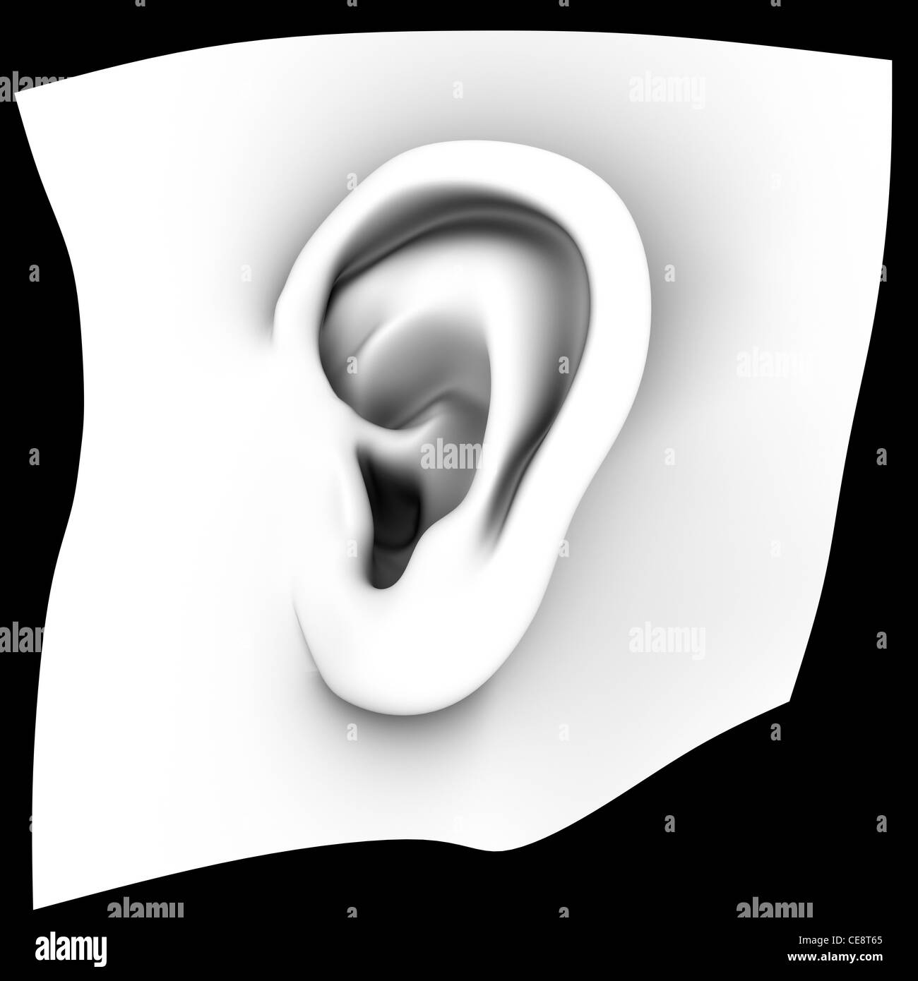 Orecchio umano illustrazione del computer potrebbe rappresentare crescente di nuovi organi umani in laboratorio nel processo chiamato ingegneria tessutale utilizzando Foto Stock