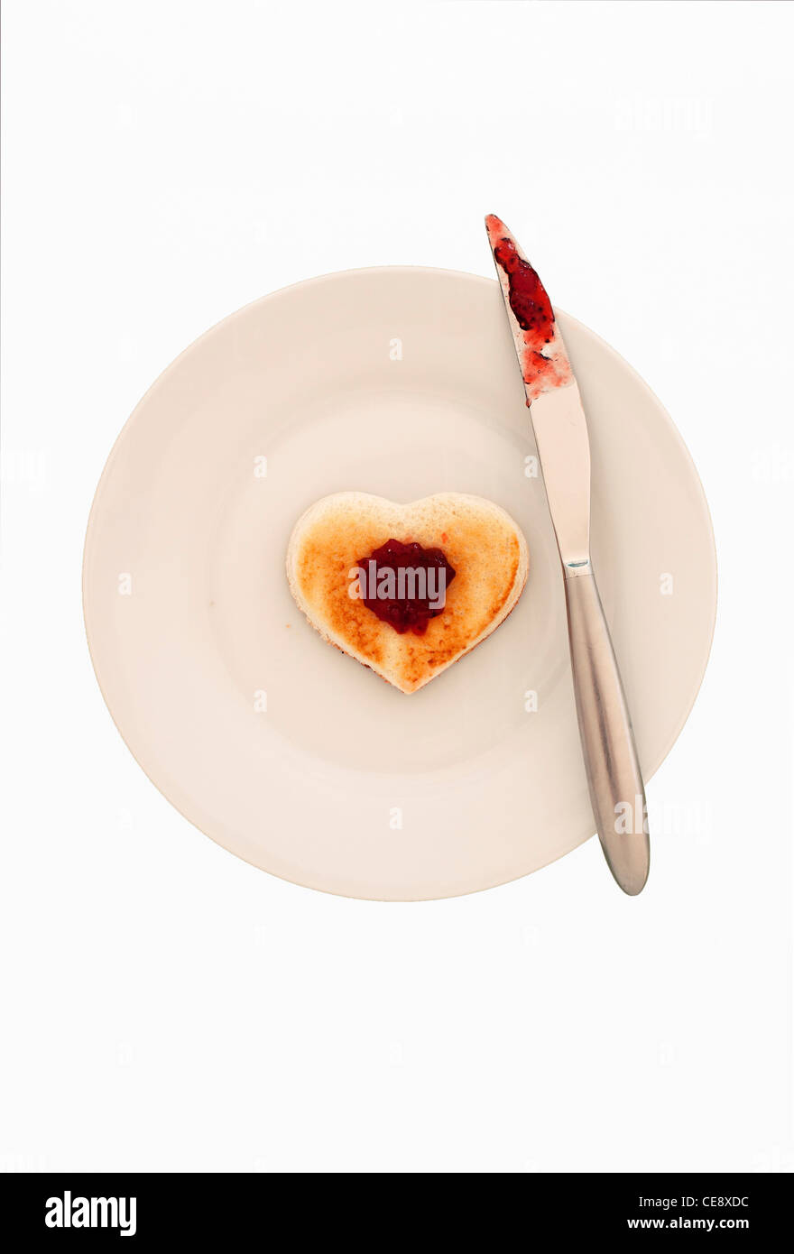 Pane tostato con marmellata. Foto Stock