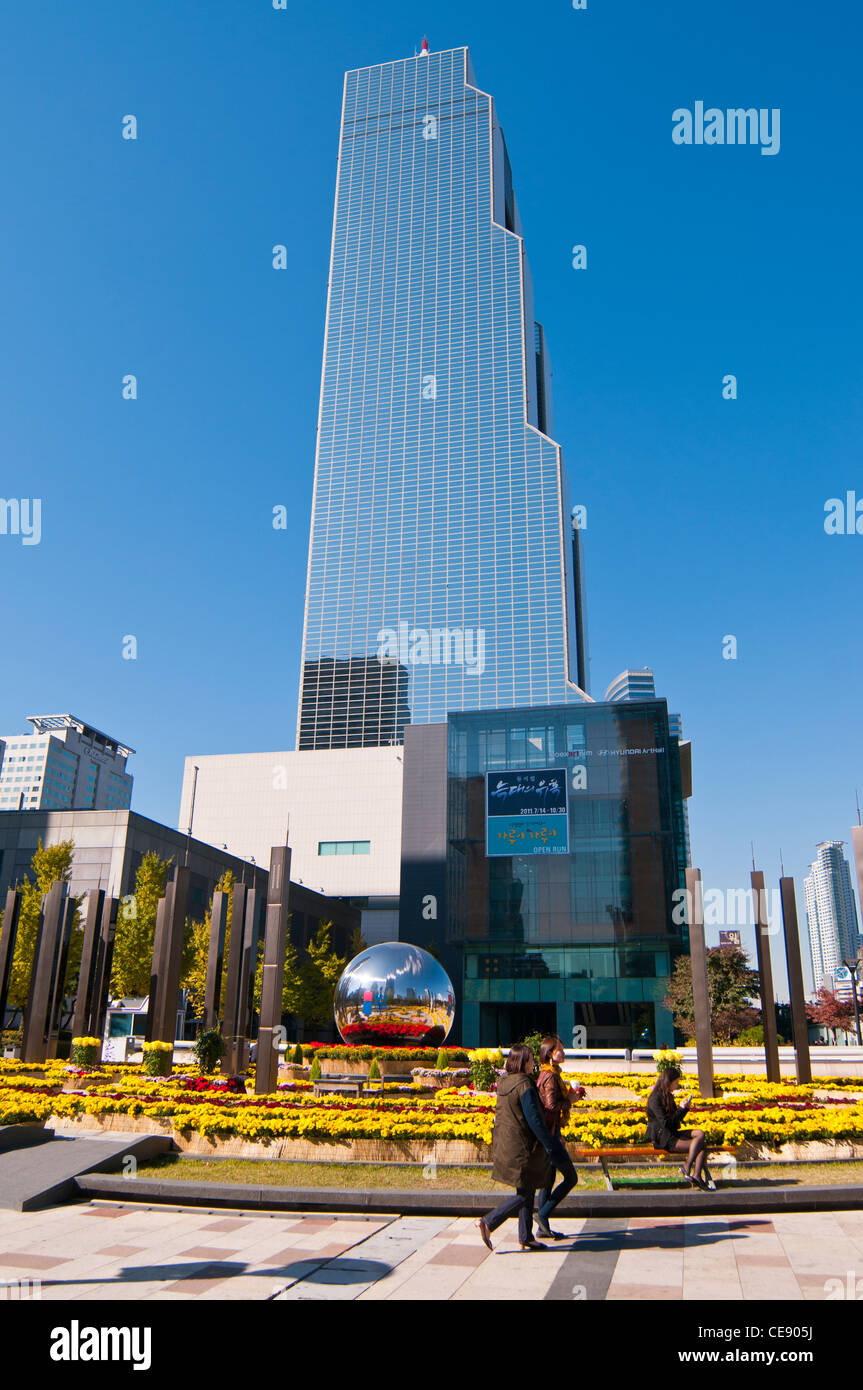 World Trade Tower, la torre di vetro, Samsung Dong, Gangnam Gu, Seoul, Corea Foto Stock