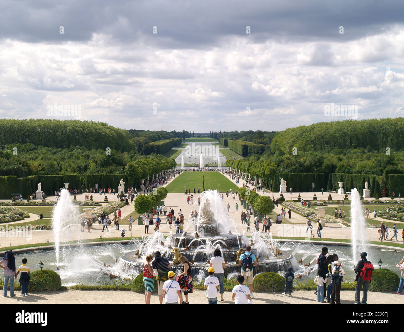 Francia Versailles fontane Panorama Foto Stock
