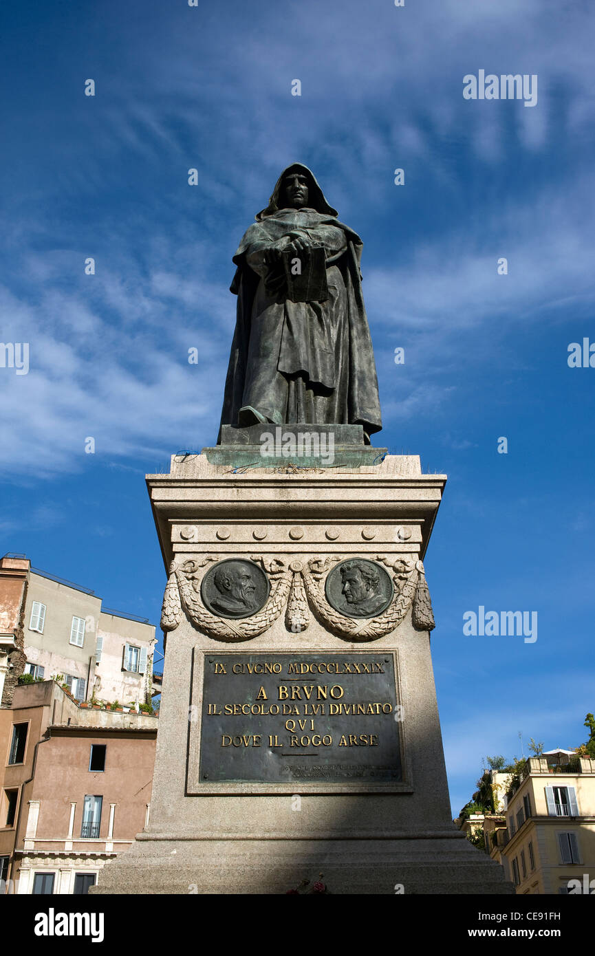 Giordano Bruno monumento, Campo de' Fiori, Piazza Roma, lazio, Italy Foto Stock