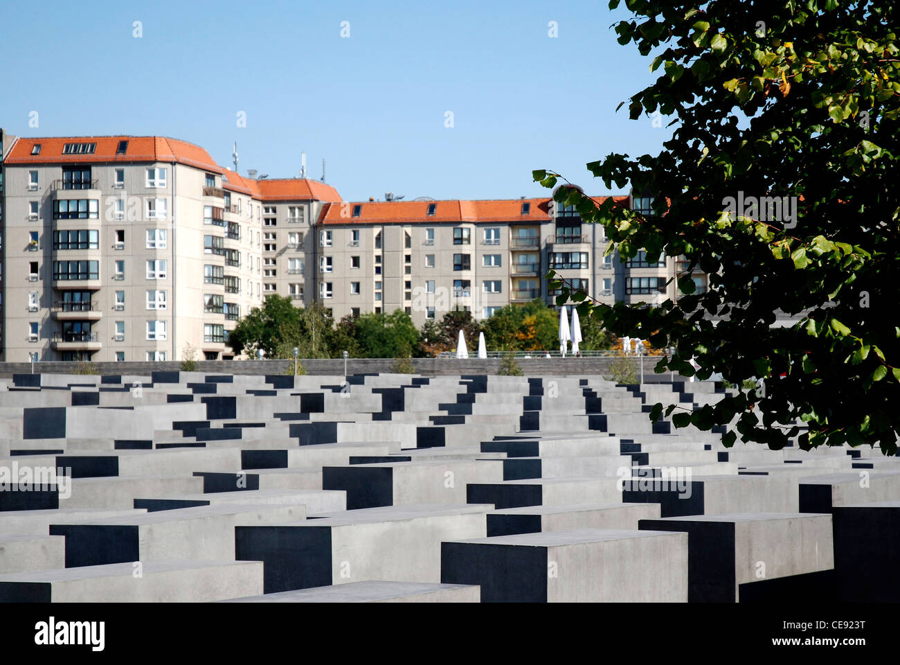Memoriale al assassinato ebrei dell'Europa a Berlino. Foto Stock