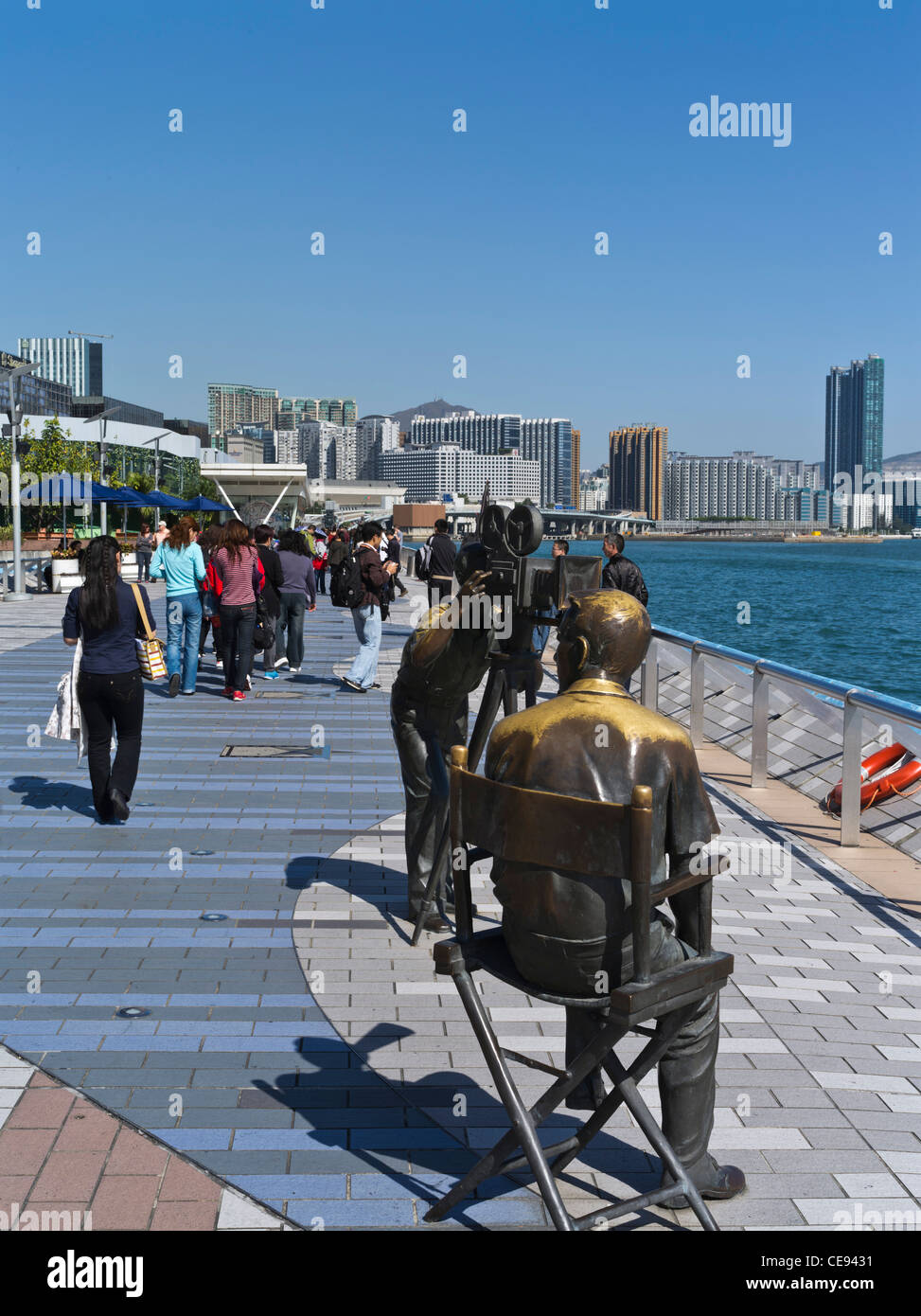 dh Avenue of Stars TSIM SHA TSUI HONG KONG KOWLOON Film equipaggio statue lungomare Foto Stock