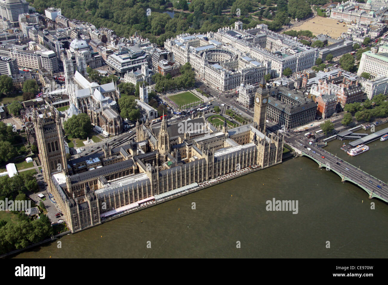 Immagine aerea di La Casa del Parlamento, il London SW1 Foto Stock