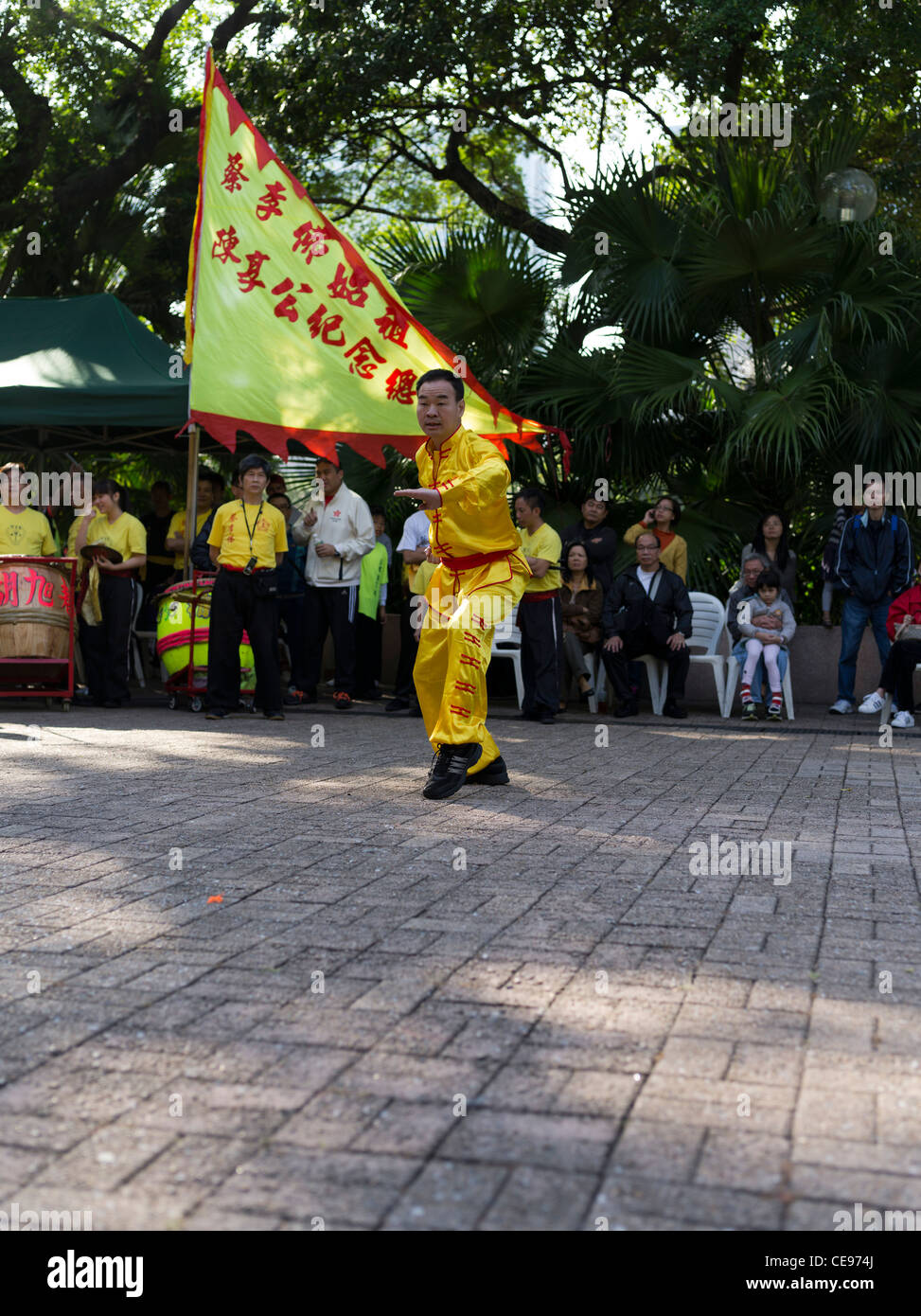 Dh Parco di Kowloon Tsim Sha Tsui Hong Kong Chinese kung fu fighter visualizzazione di arti marziali cina persona Foto Stock