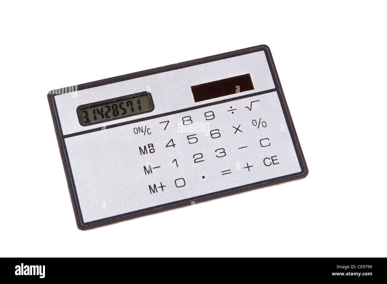 Calcolatrice tascabile isolato su bianco Foto Stock