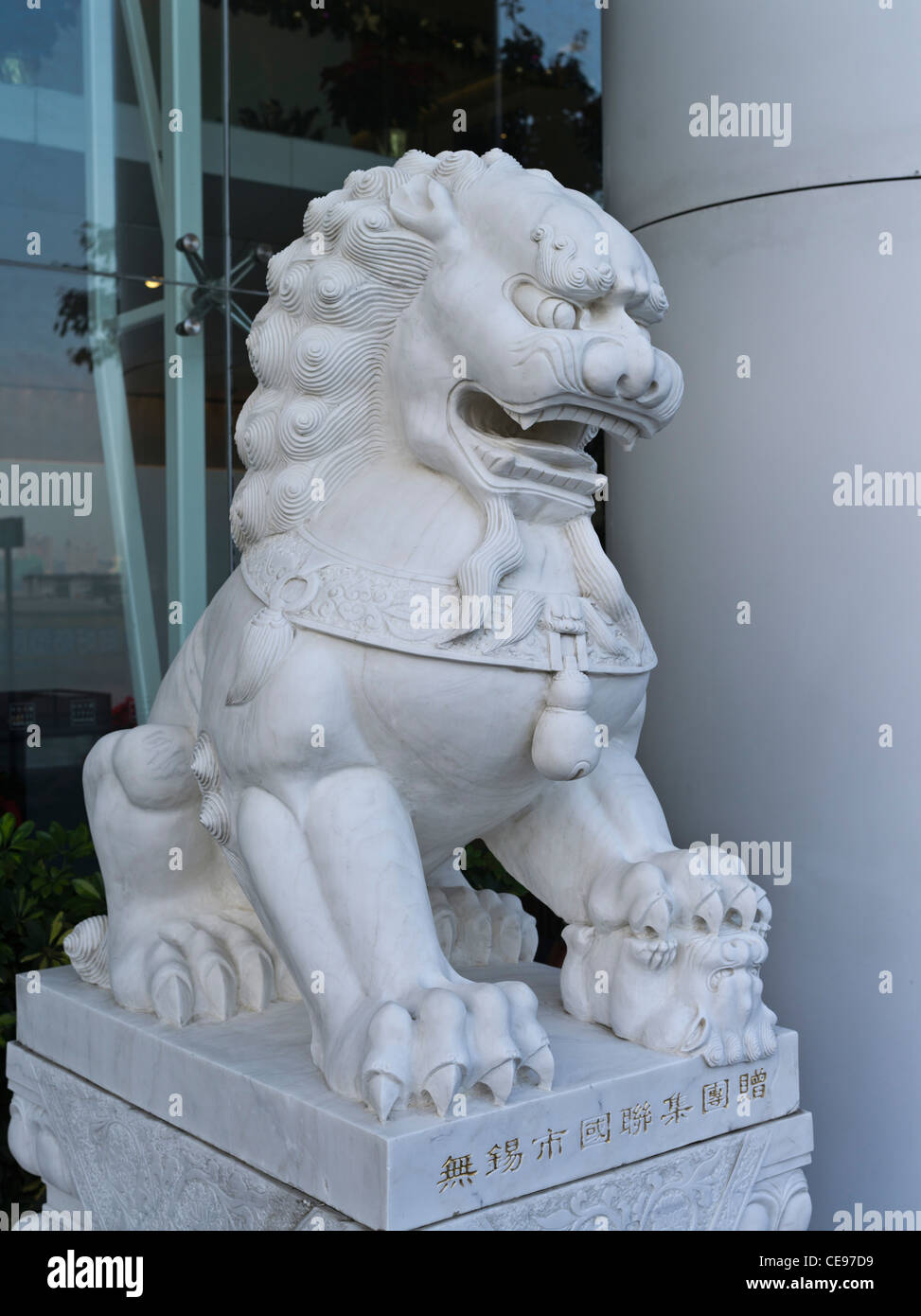 Dh FOO CANE HONG KONG custode cinese lion Foo statua del cane la Cina fu cani Foto Stock