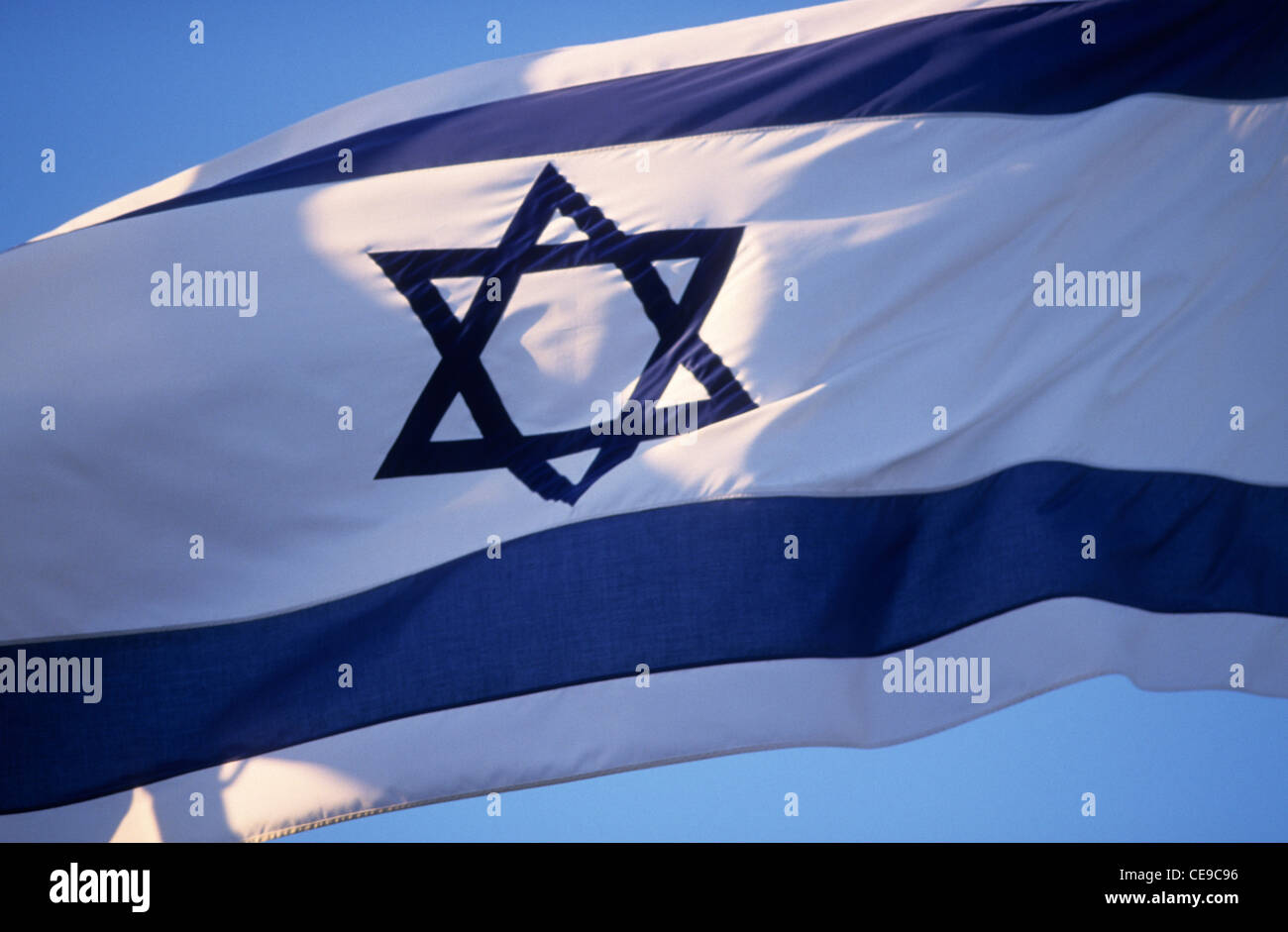 Bandiera nazionale di Israele. Foto Stock