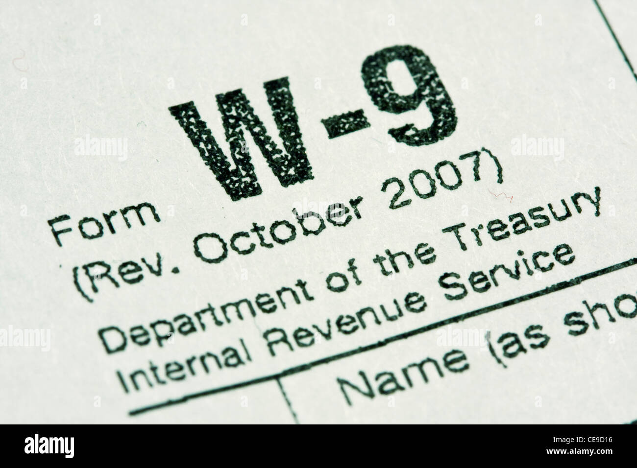 Internal Revenue Service W-9 forma fiscale Foto Stock