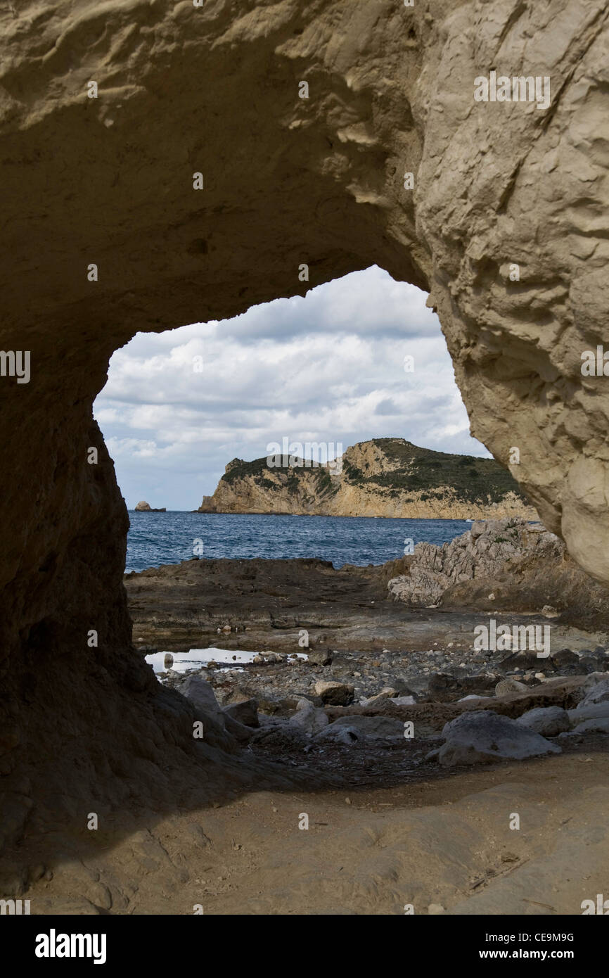 La costa vicino a Javea sulla terraferma Spagna Foto Stock