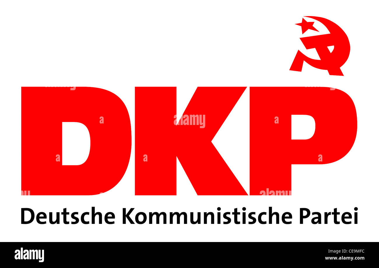 Il logo del partito comunista tedesco DKP. Foto Stock