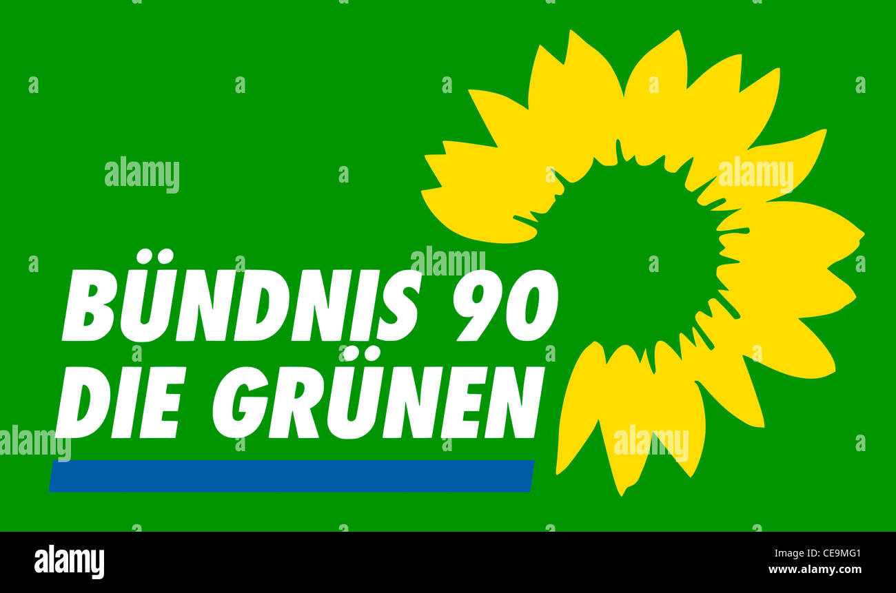 Il logo del tedesco partito politico Buendnis 90 - Die Gruenen. Foto Stock