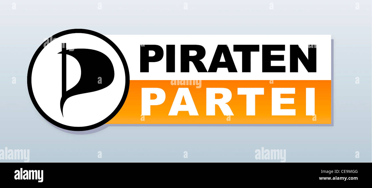 Il logo del partito del pirata di Germania PPD. Foto Stock