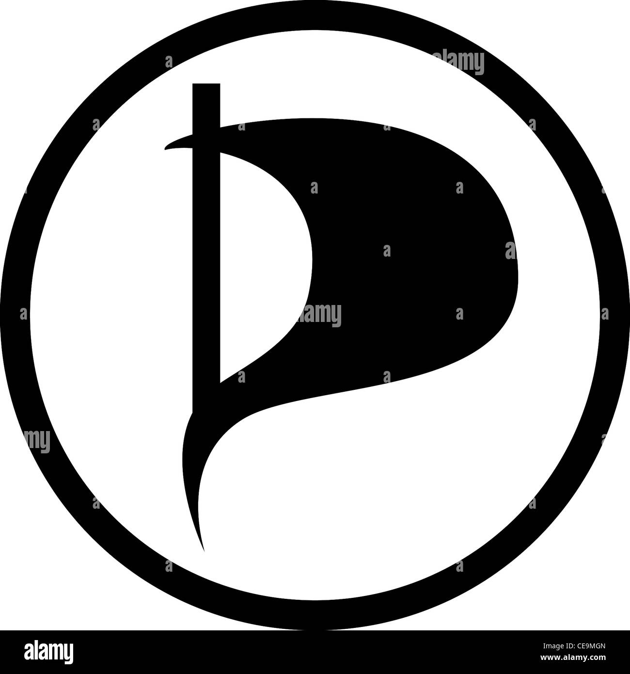 Il logo del partito del pirata di Germania PPD. Foto Stock