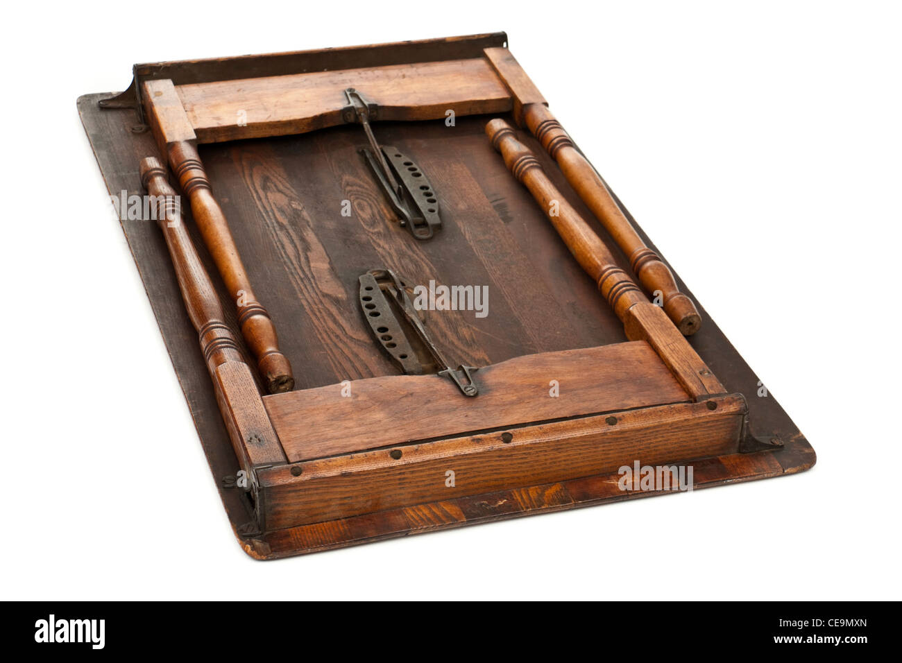Antiquariato in legno in stile vittoriano tavolo pieghevole Foto Stock