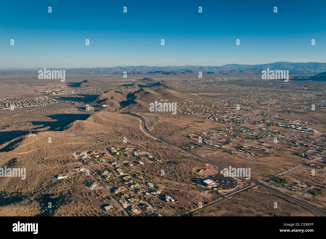 Città e deserto, Scottsdale, Arizona. Foto Stock