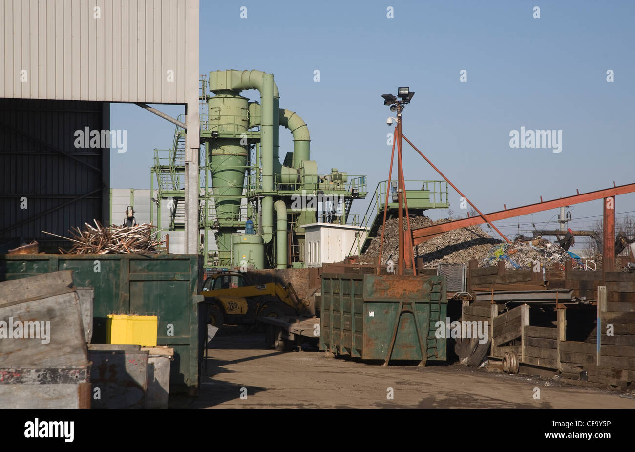 I rottami metallici riciclaggio dei rifiuti di cantiere, Sackers, Claydon, Suffolk, Inghilterra Foto Stock