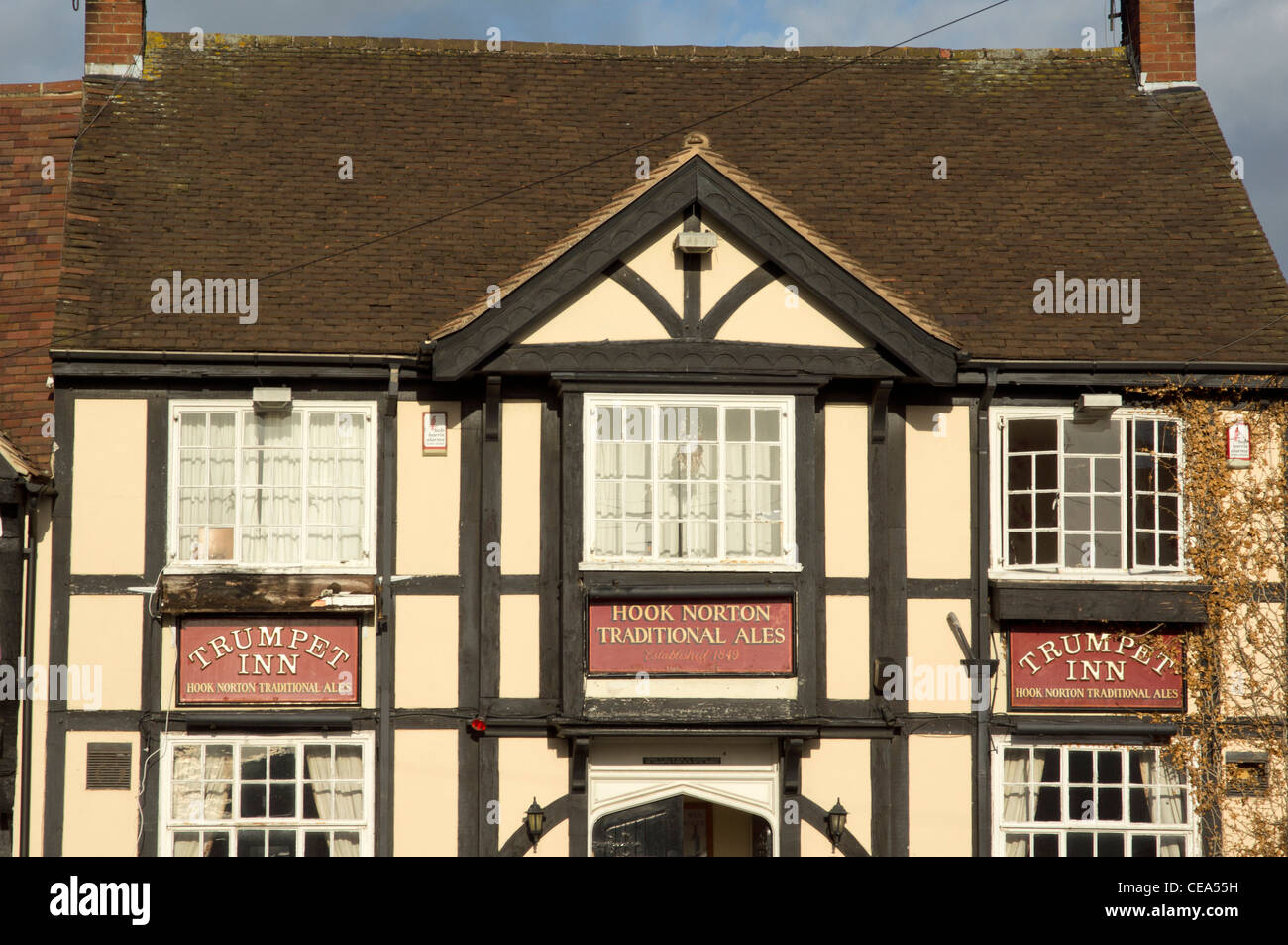 Il centro storico della città mercato di Evesham in Worcestershire, Inghilterra. Foto Stock