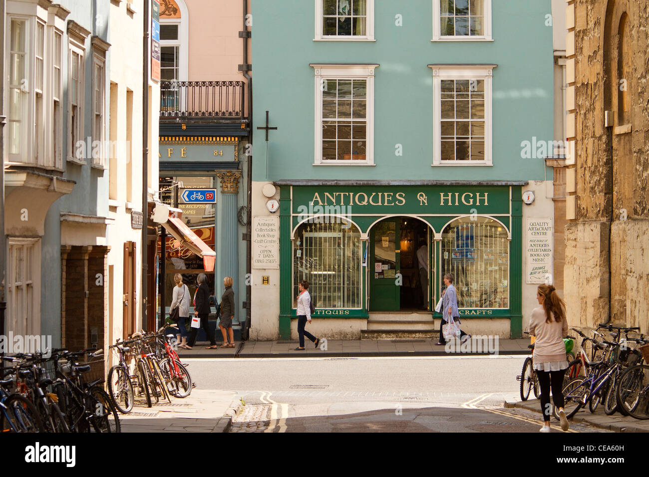 Regno Unito Oxford negozio di antiquariato sulla strada alta. Foto Stock