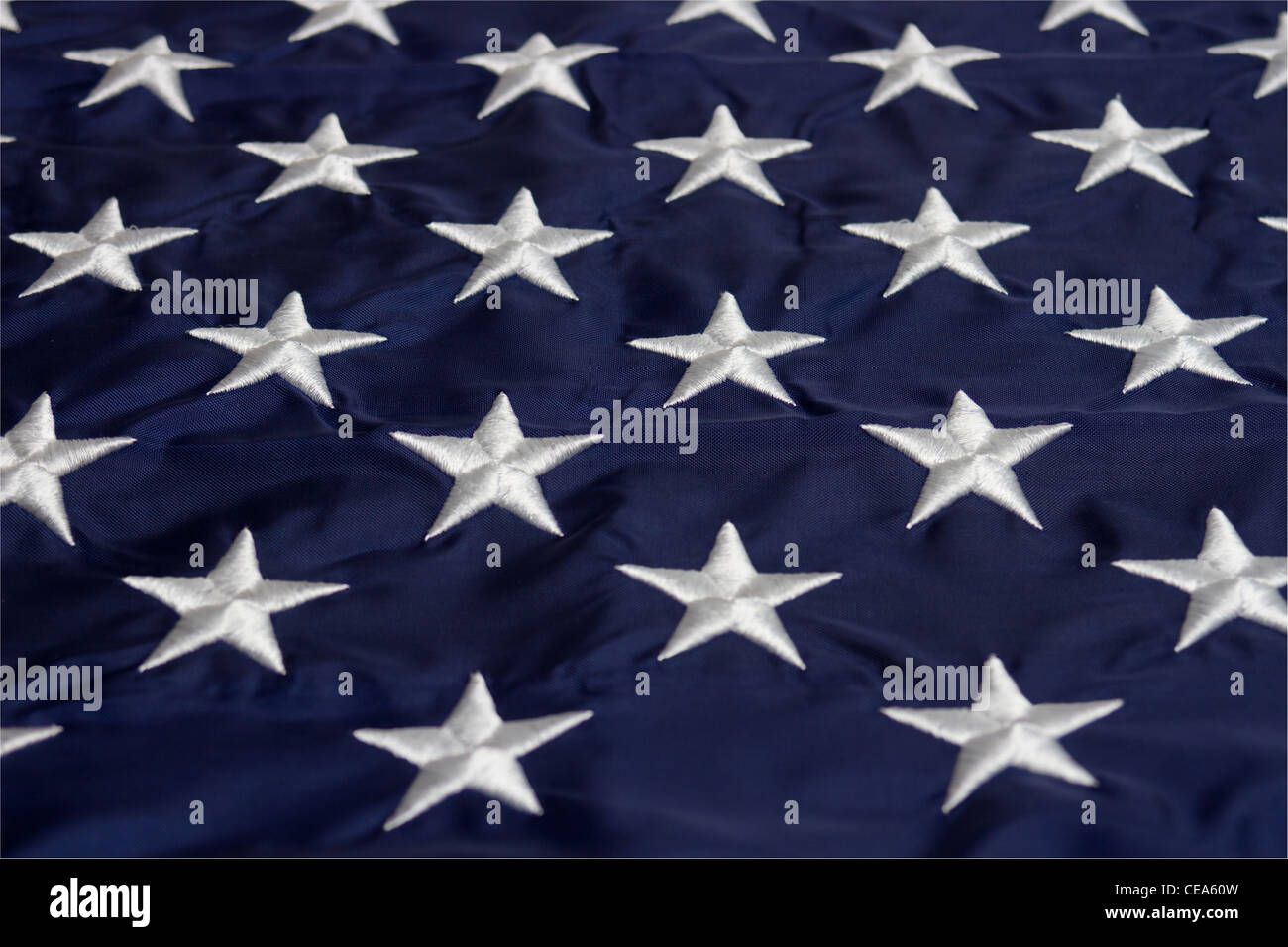 Bandiera americana sfondo costituito da campo blu e stelle solo. Foto Stock