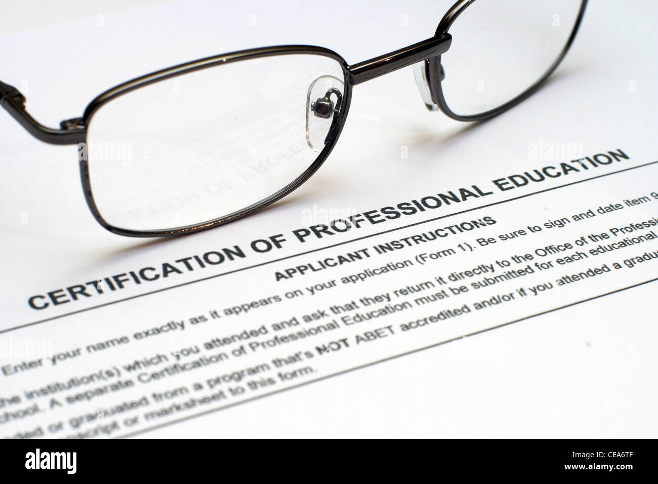 La certificazione della formazione professionale Foto Stock