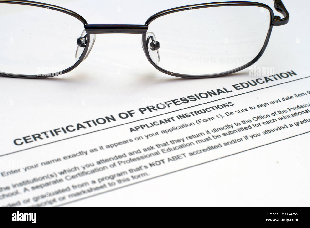 La certificazione della formazione professionale Foto Stock